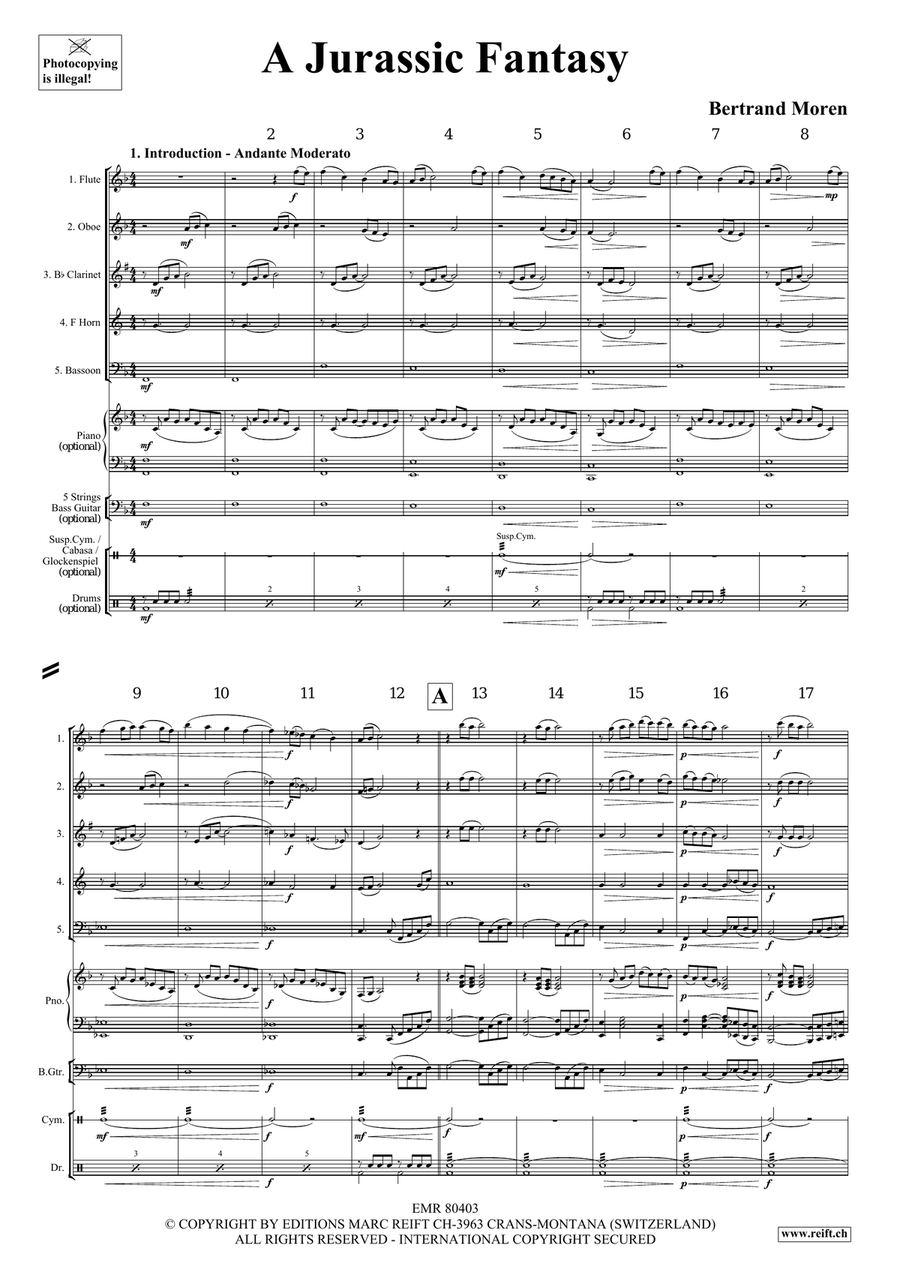 A Jurassic Fantasy A Jurassic Fantasy Woodwind Quintet scores gallery preview page 4