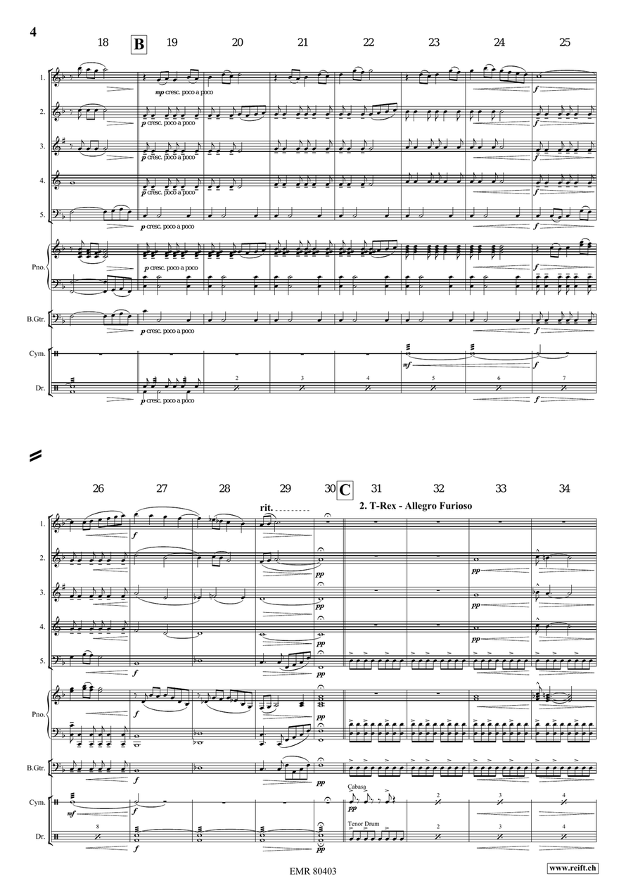 A Jurassic Fantasy A Jurassic Fantasy Woodwind Quintet scores gallery preview page 5
