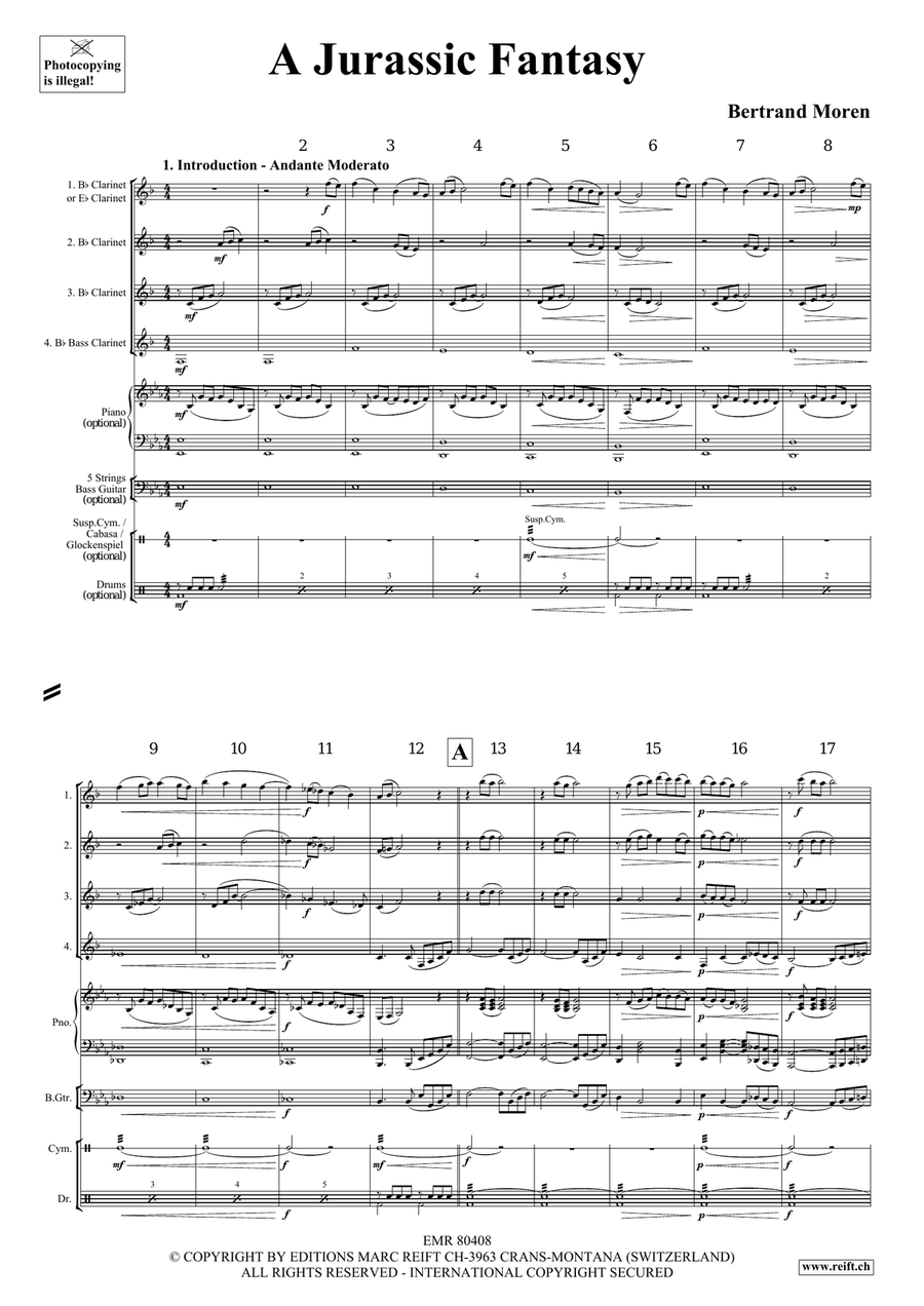 A Jurassic Fantasy A Jurassic Fantasy Clarinet Quartet scores gallery preview page 4