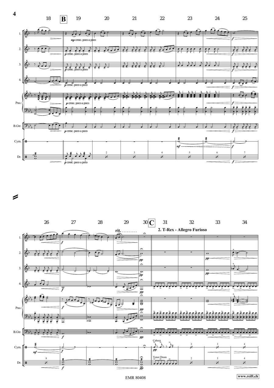 A Jurassic Fantasy A Jurassic Fantasy Clarinet Quartet scores gallery preview page 5