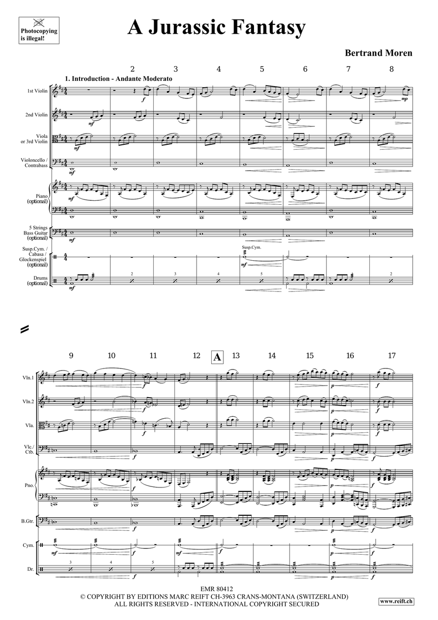 A Jurassic Fantasy A Jurassic Fantasy String Quartet scores gallery preview page 4