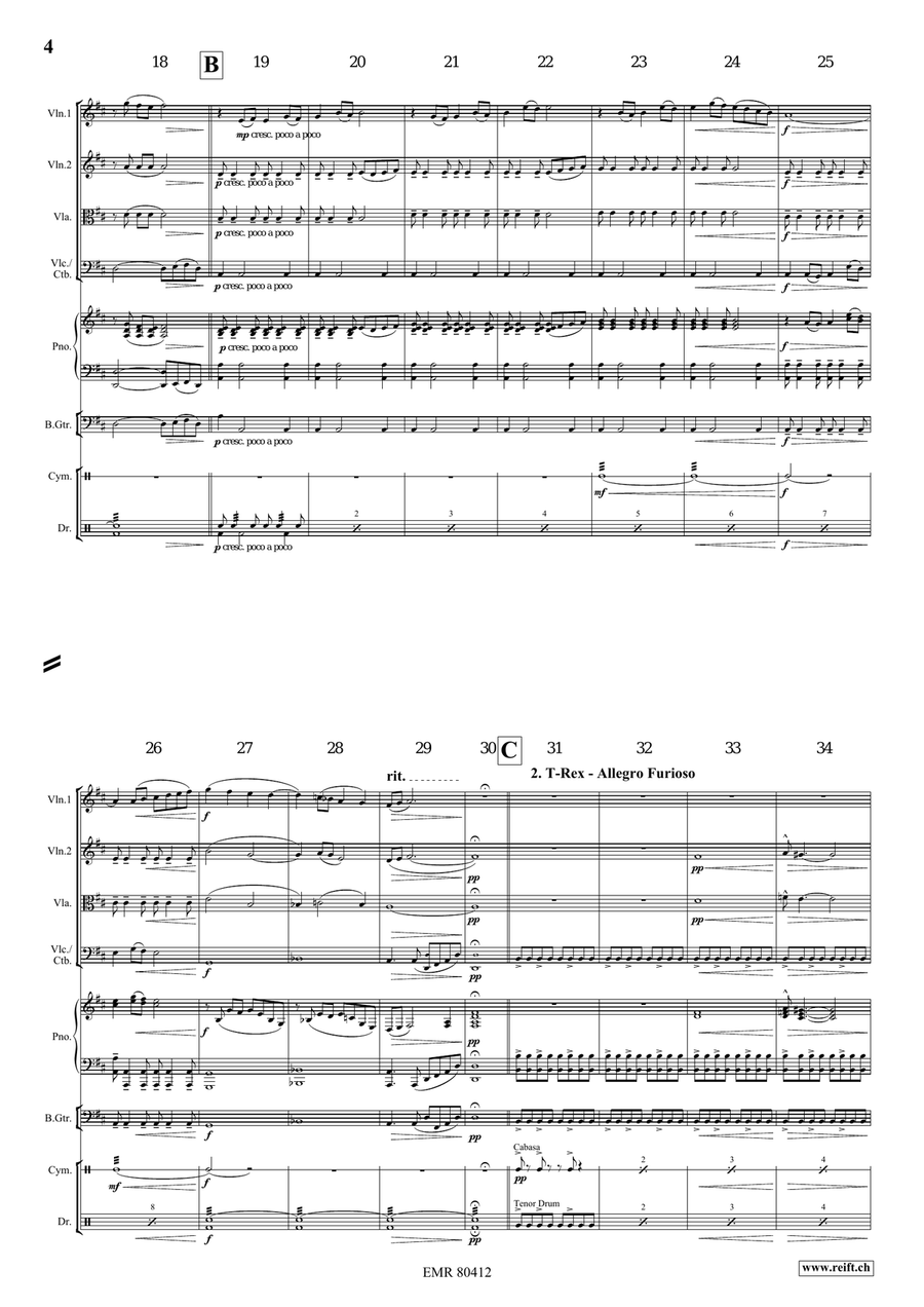 A Jurassic Fantasy A Jurassic Fantasy String Quartet scores gallery preview page 5