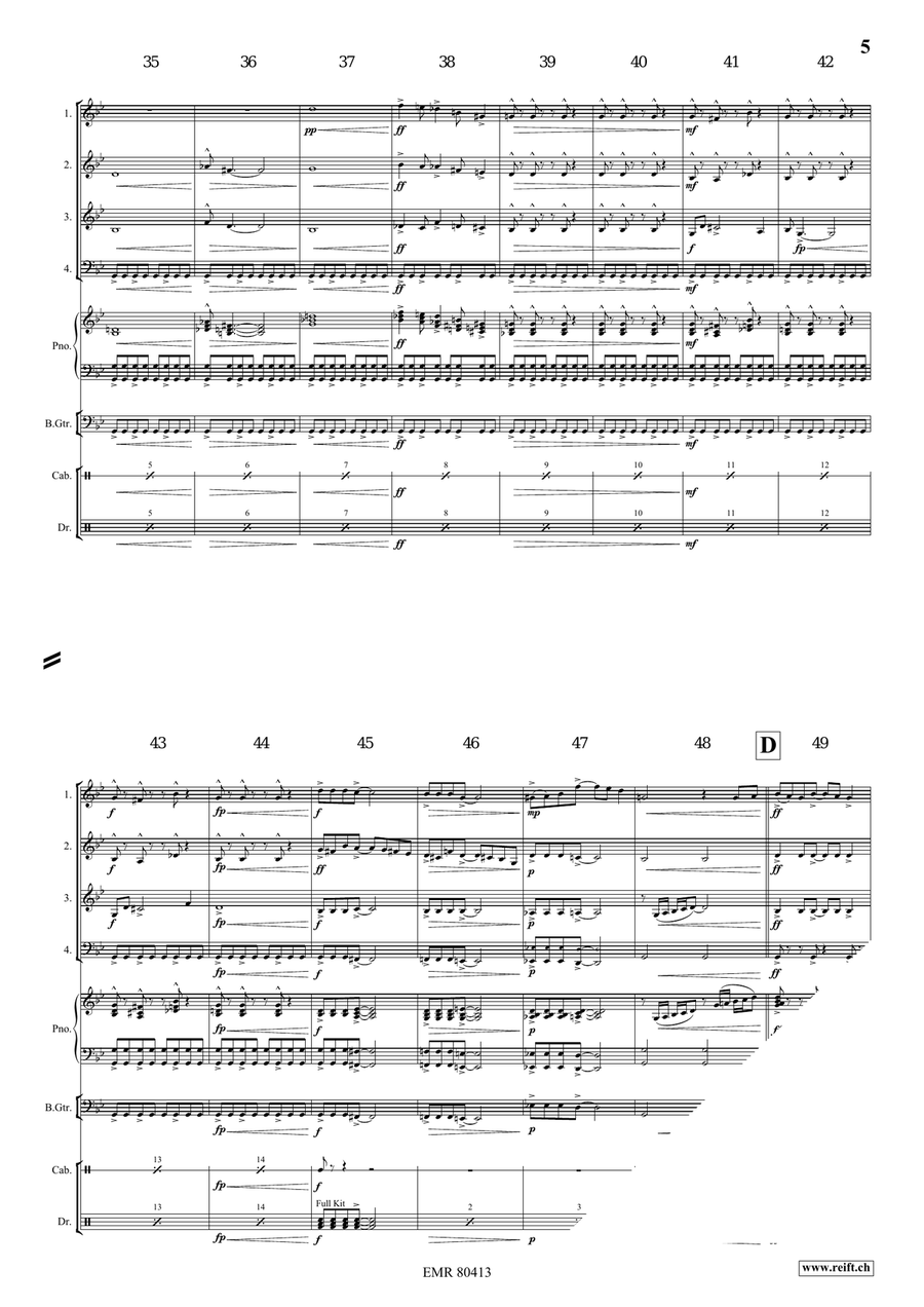 A Jurassic Fantasy A Jurassic Fantasy Brass Quartet scores gallery preview page 6