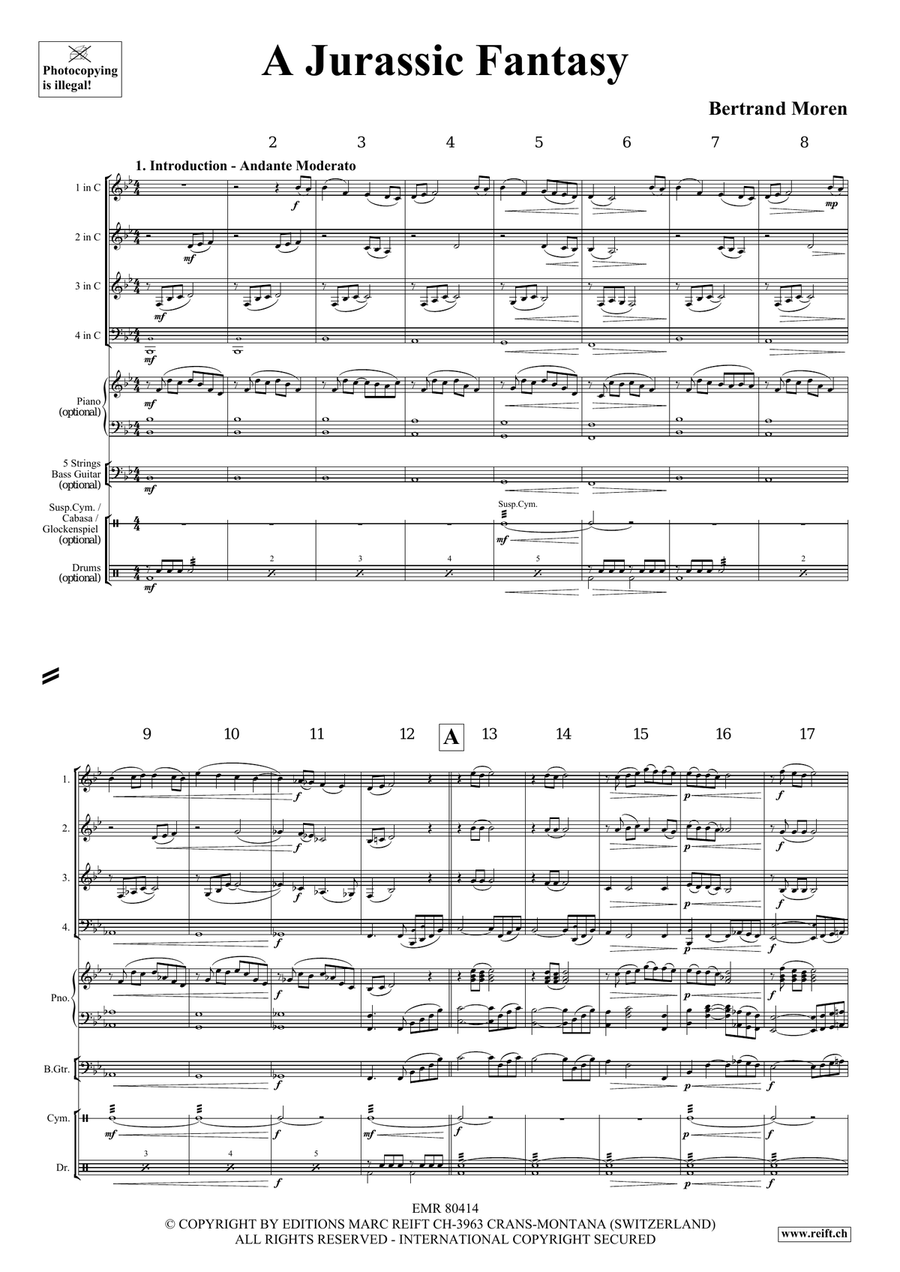 A Jurassic Fantasy A Jurassic Fantasy Woodwind Quartet scores gallery preview page 4