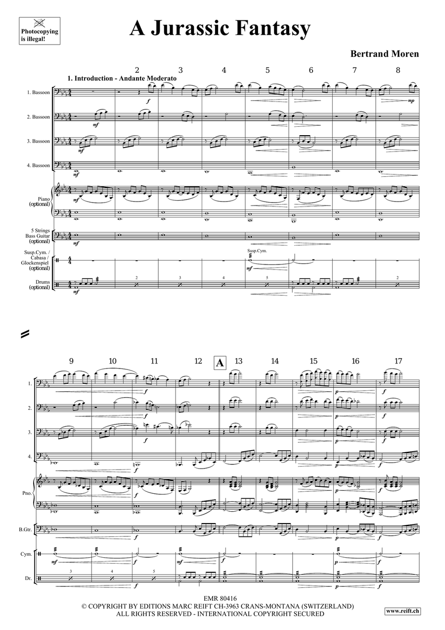 A Jurassic Fantasy A Jurassic Fantasy Bassoon Quartet scores gallery preview page 4