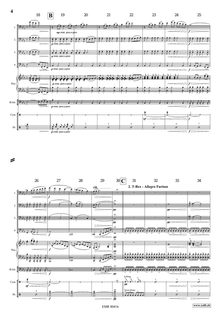 A Jurassic Fantasy A Jurassic Fantasy Bassoon Quartet scores gallery preview page 5