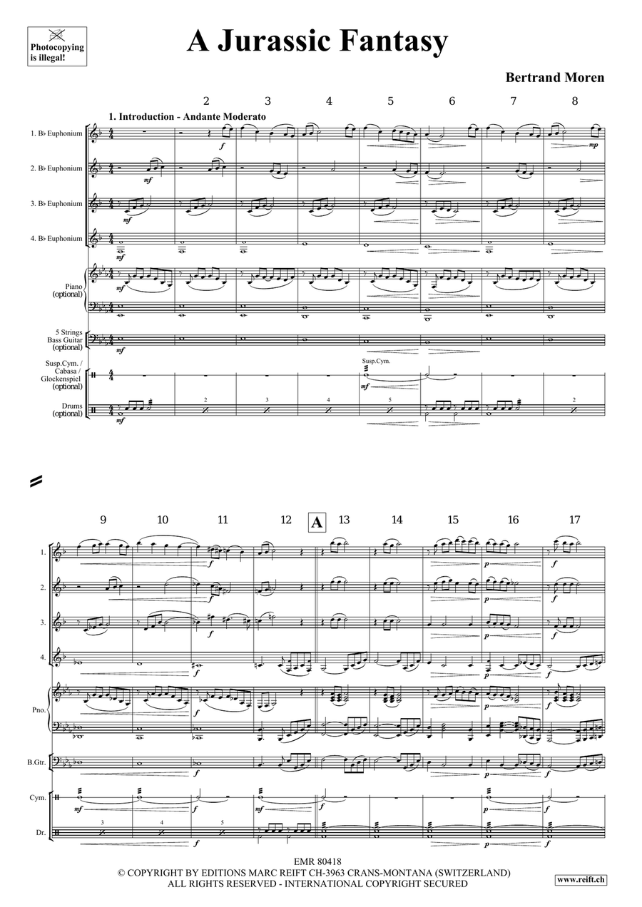 A Jurassic Fantasy A Jurassic Fantasy Euphonium Quartet scores gallery preview page 4