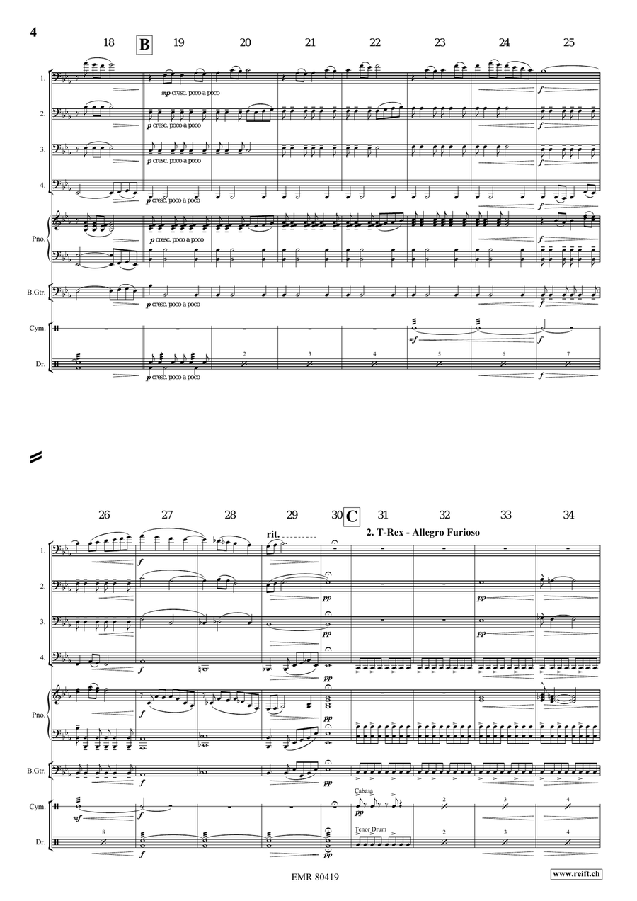 A Jurassic Fantasy A Jurassic Fantasy Tuba Quartet scores gallery preview page 5