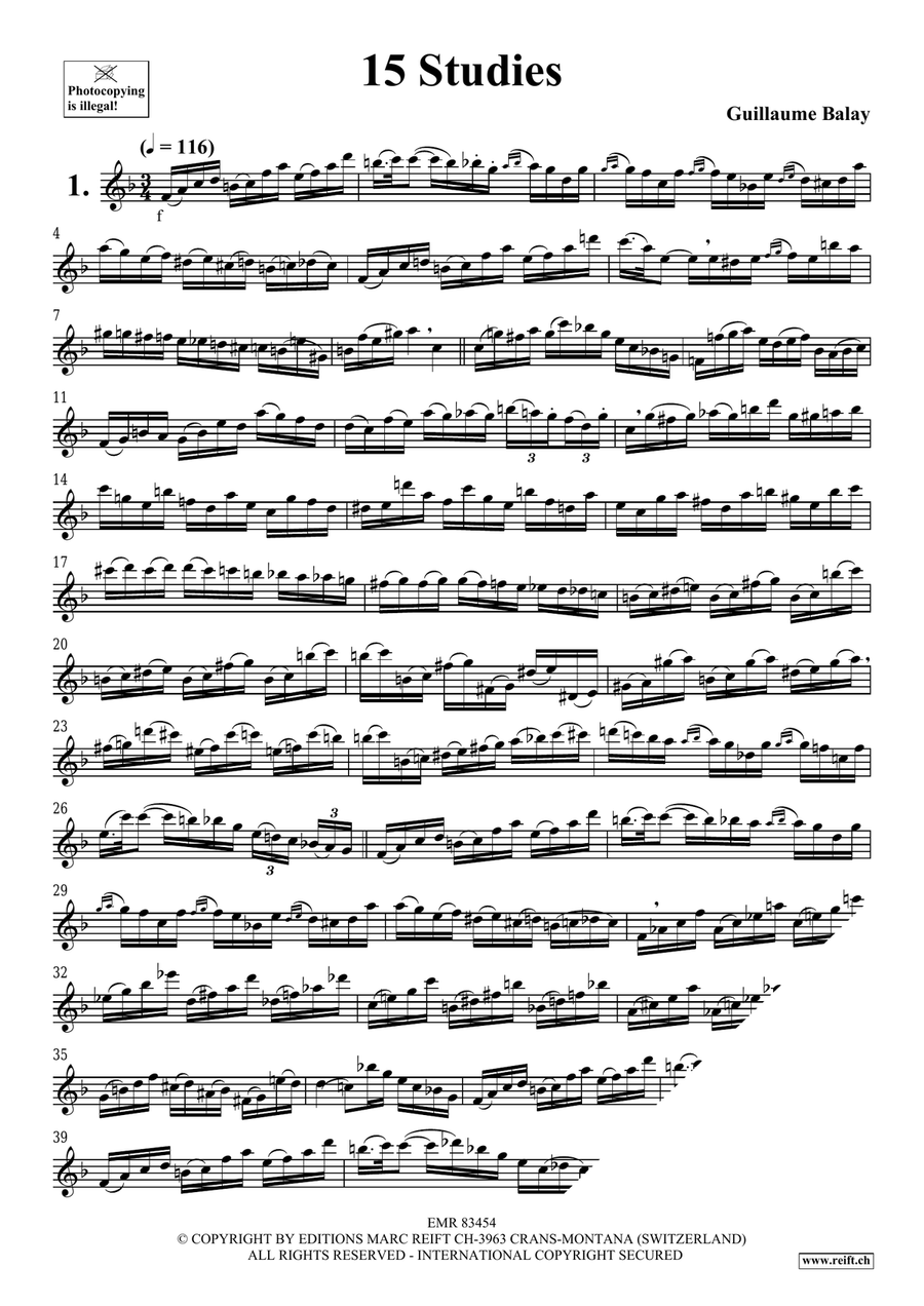 15 Studies 15 Studies Alto Saxophone scores gallery preview page 3