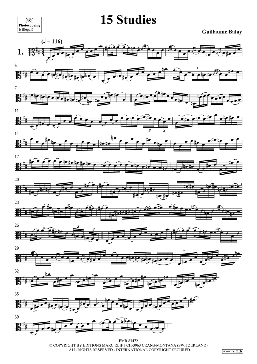 15 Studies 15 Studies Viola Solo scores gallery preview page 3