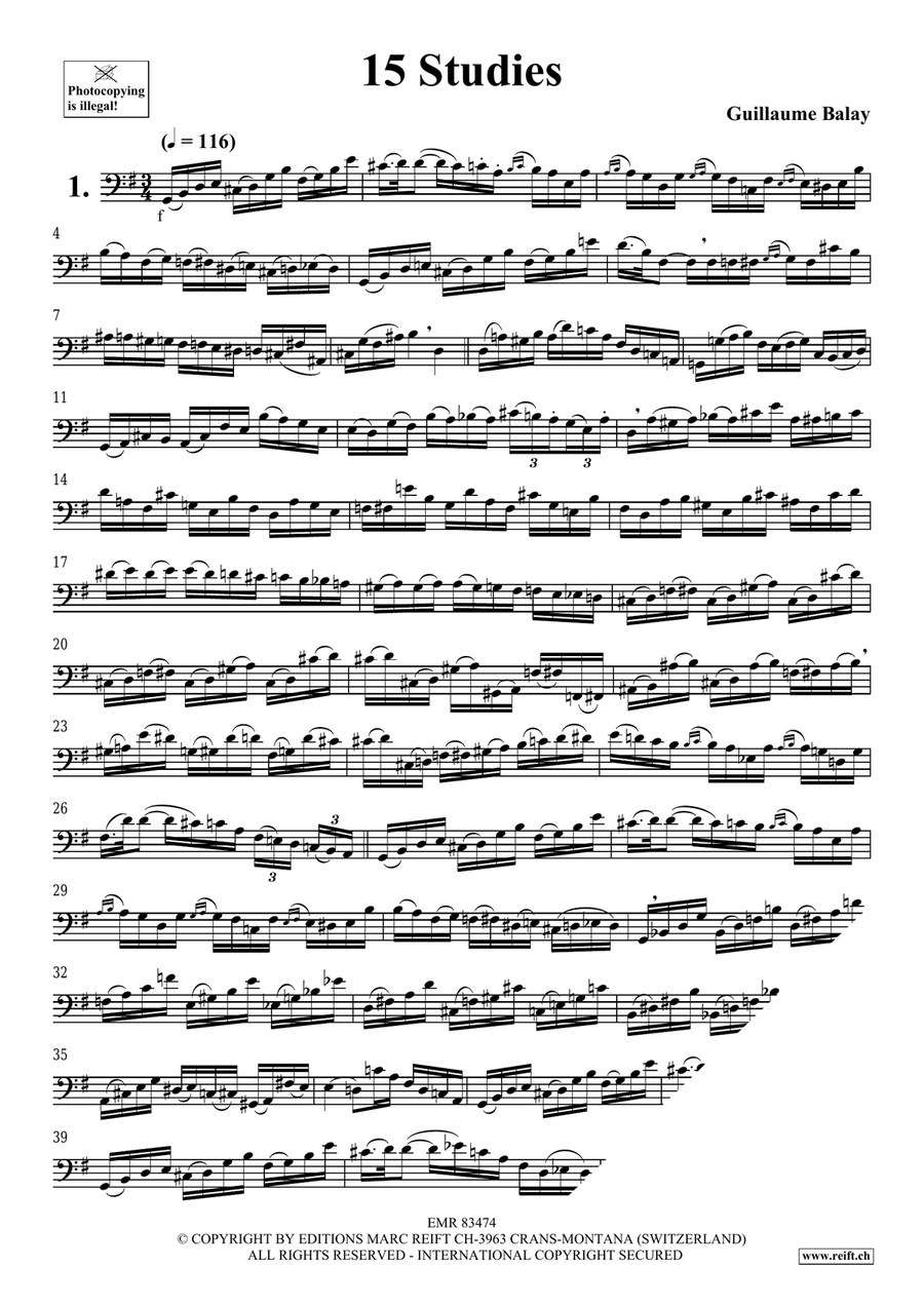 15 Studies 15 Studies Double Bass scores gallery preview page 3