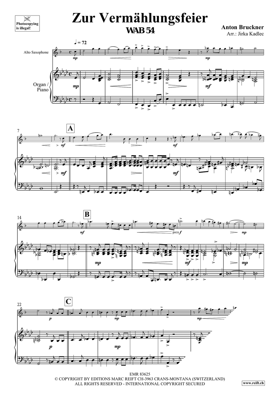 Zur Vermählungsfeier Zur Vermählungsfeier Alto Saxophone scores gallery preview page 3
