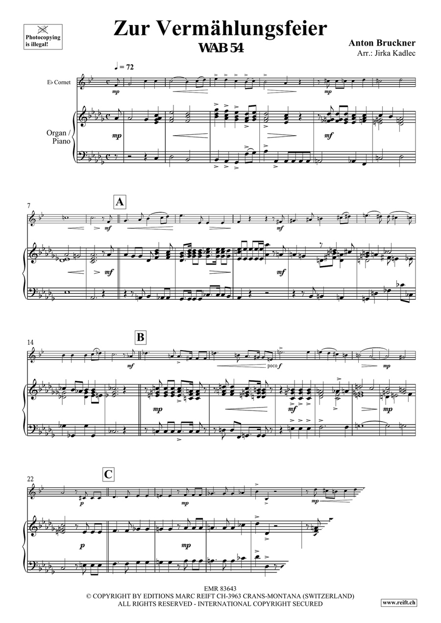 Zur Vermählungsfeier Zur Vermählungsfeier Cornet scores gallery preview page 3