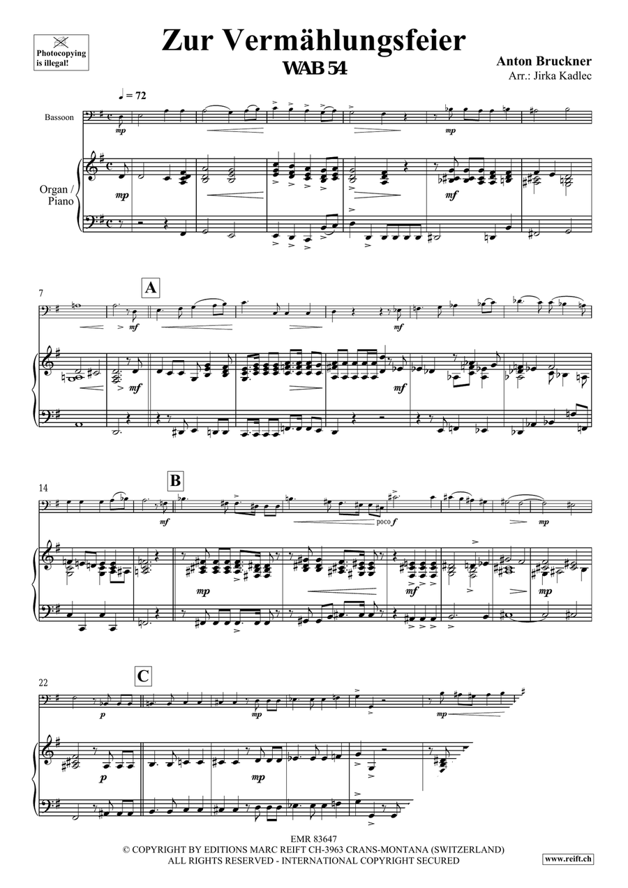 Zur Vermählungsfeier Zur Vermählungsfeier Bassoon Solo scores gallery preview page 3