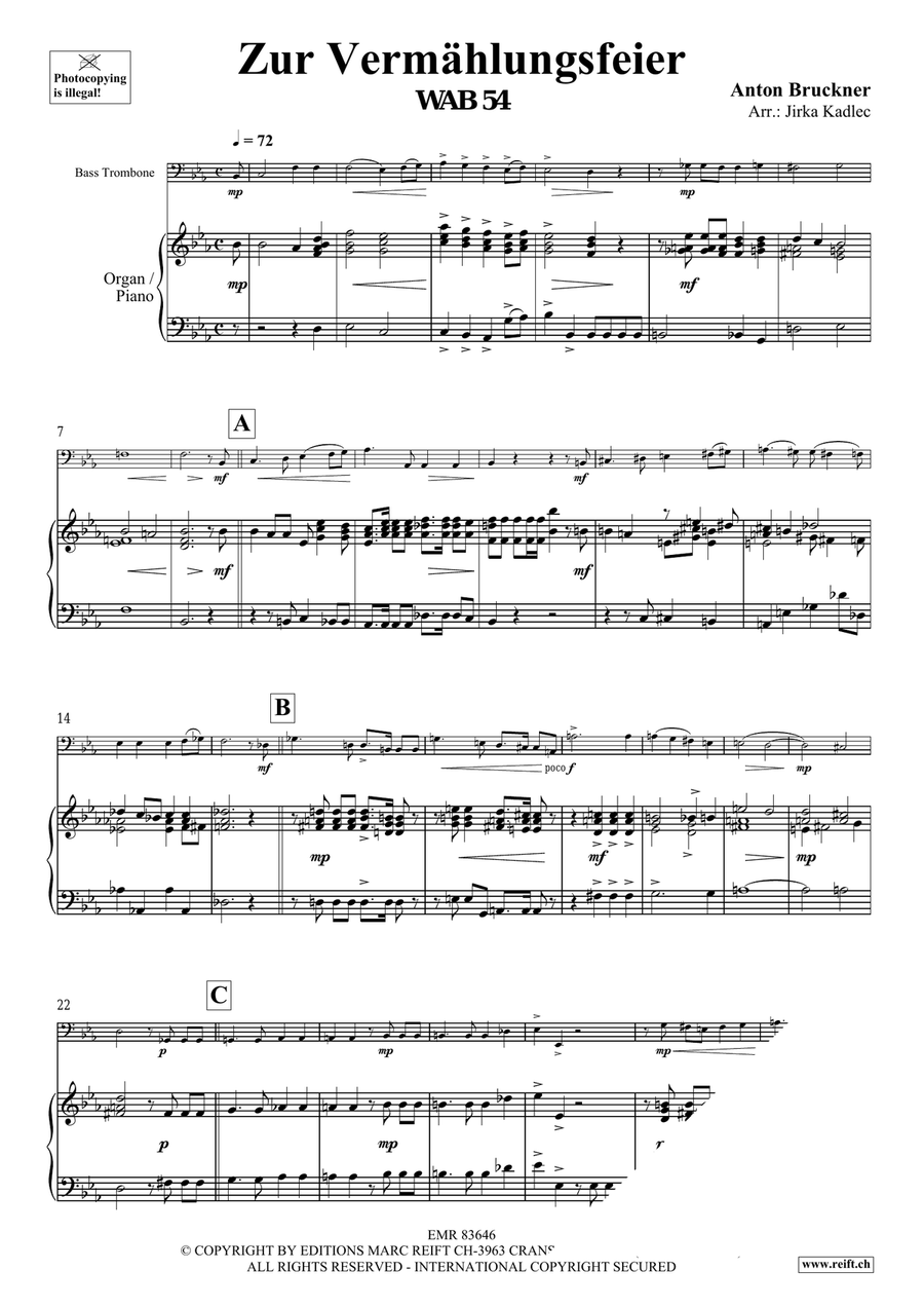 Zur Vermählungsfeier Zur Vermählungsfeier Trombone scores gallery preview page 3