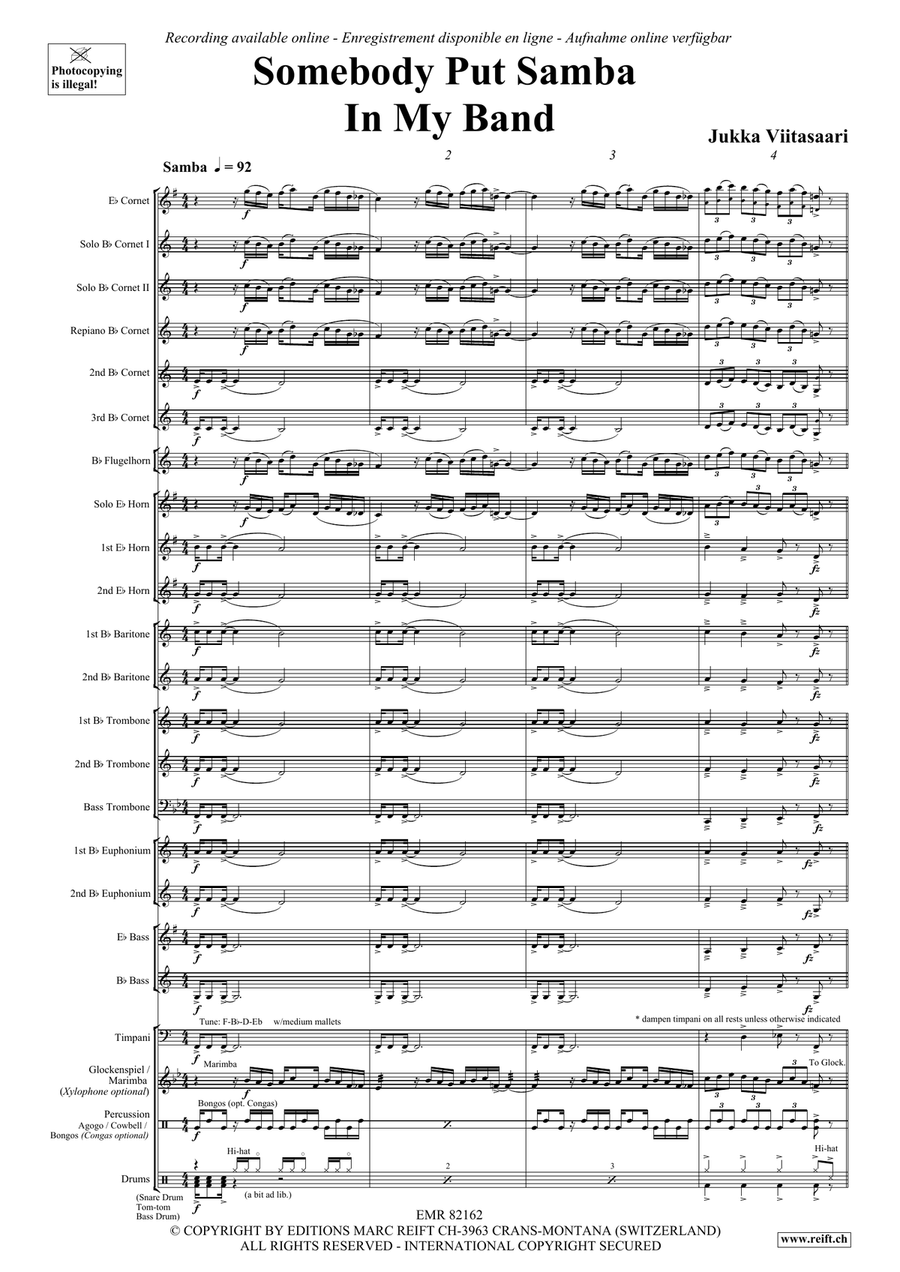 Somebody Put Samba In My Band Brass Band scores gallery preview page 4