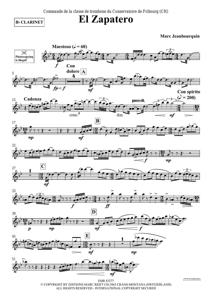 El Zapatero El Zapatero Clarinet Solo scores gallery preview page 3