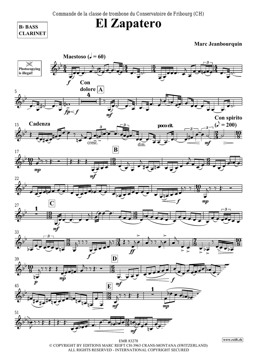 El Zapatero El Zapatero Bass Clarinet scores gallery preview page 3