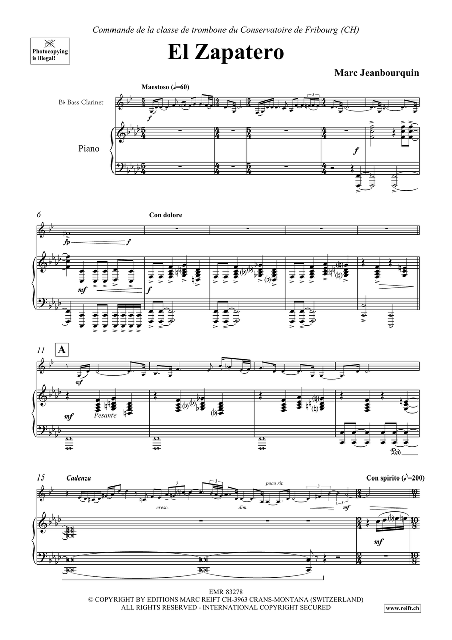 El Zapatero El Zapatero Bass Clarinet scores gallery preview page 4