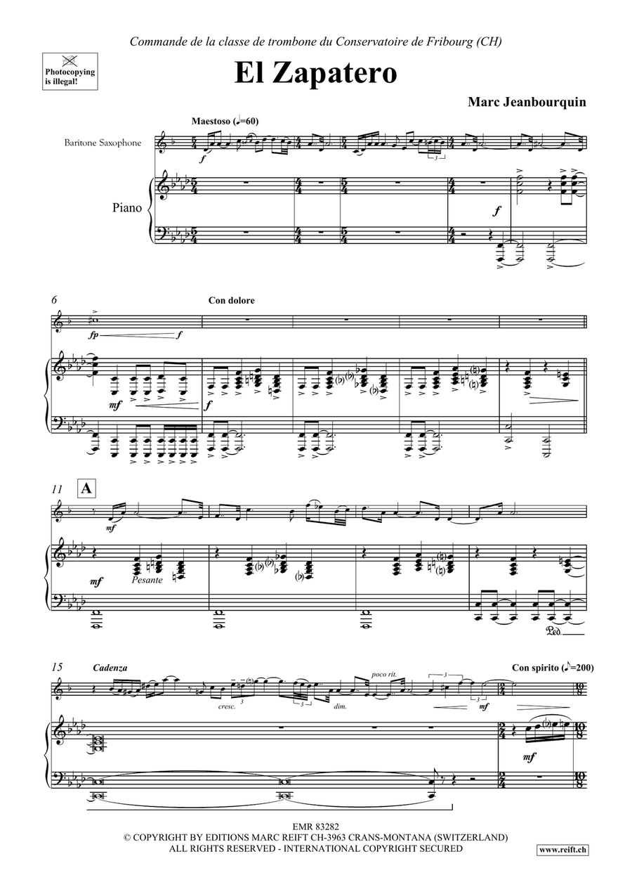 El Zapatero El Zapatero Baritone Saxophone scores gallery preview page 4