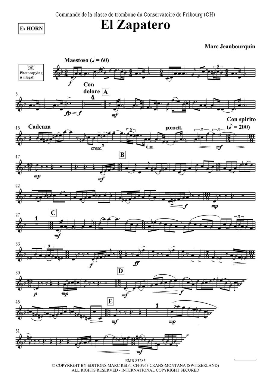 El Zapatero Horn scores gallery preview page 3