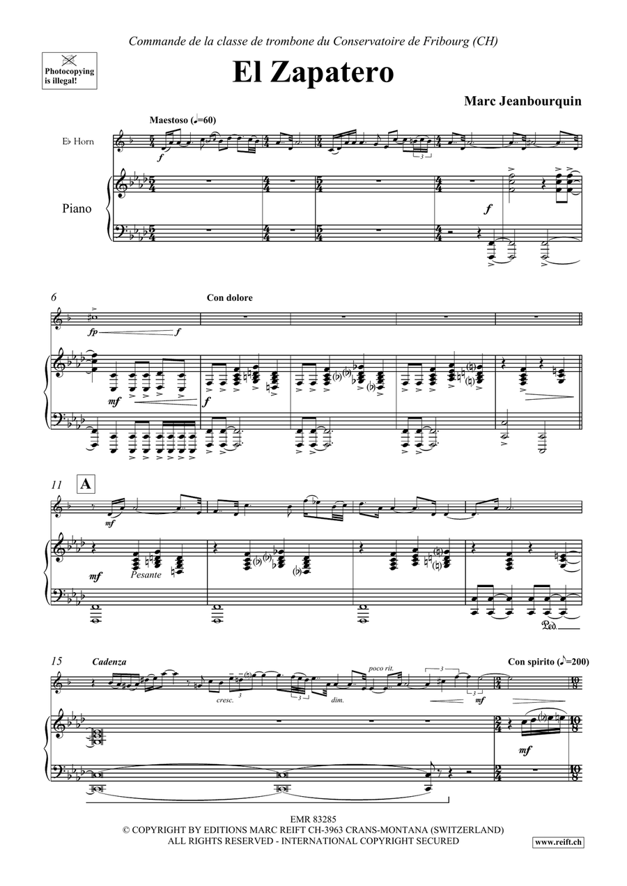 El Zapatero Horn scores gallery preview page 4