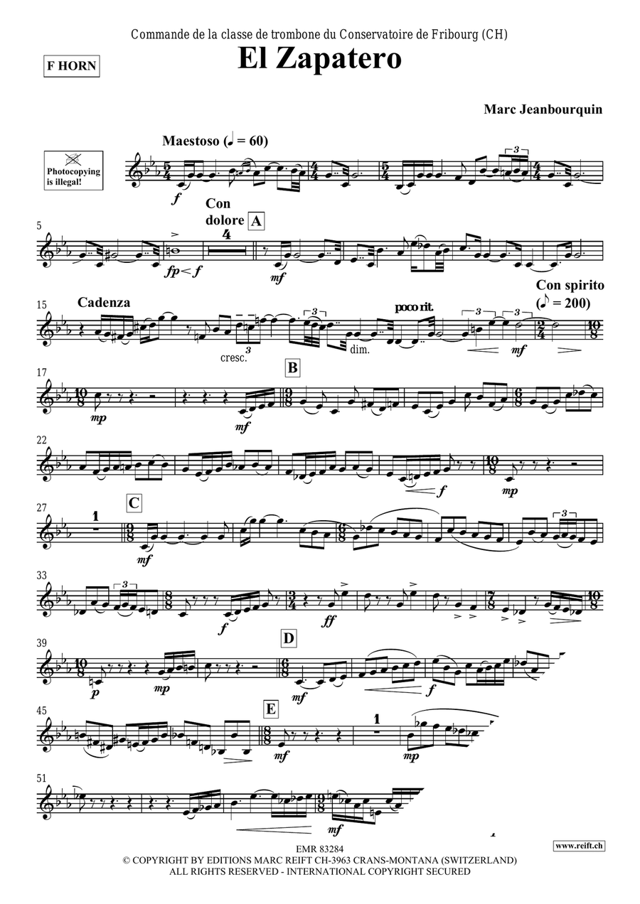 El Zapatero El Zapatero Horn scores gallery preview page 3