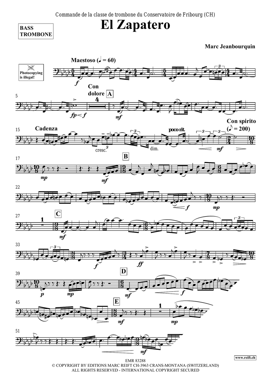 El Zapatero El Zapatero Bass Trombone scores gallery preview page 3