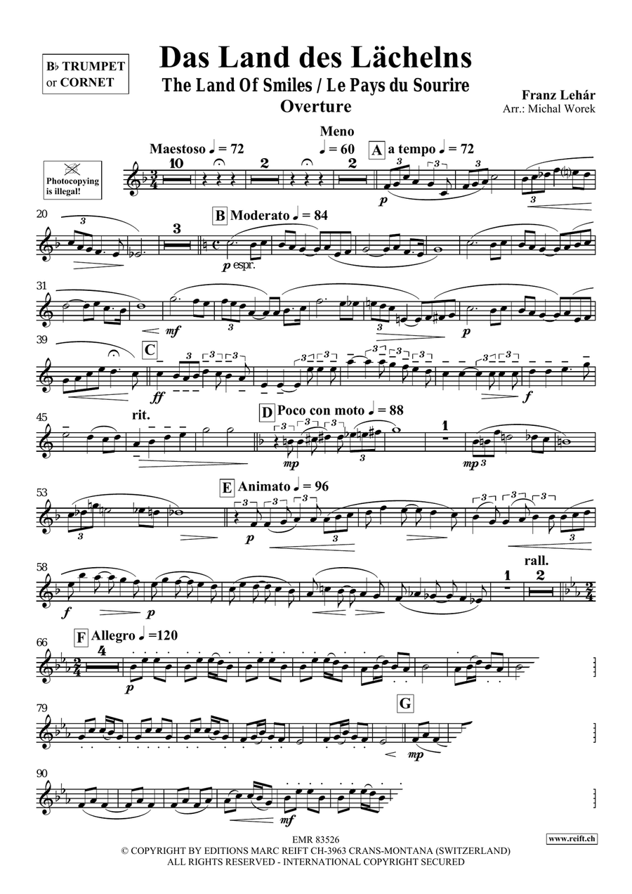 Das Land des Lächelns Das Land des Lächelns Cornet scores gallery preview page 3