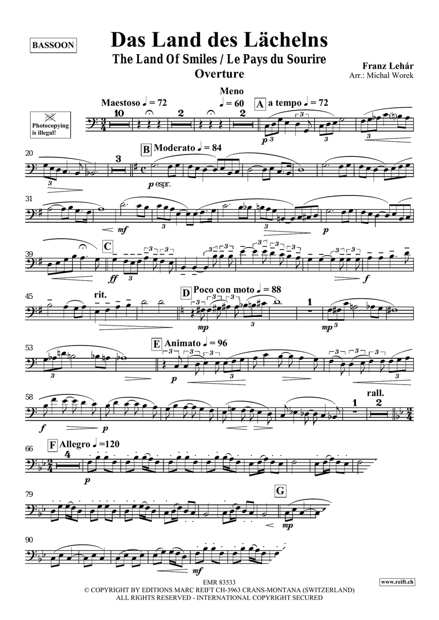 Das Land des Lächelns Das Land des Lächelns Bassoon Solo scores gallery preview page 3
