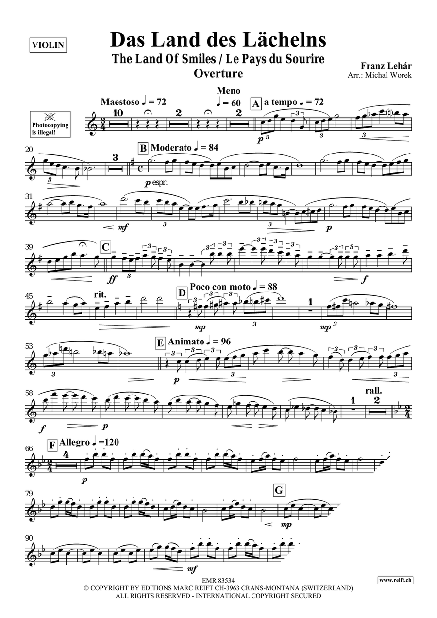 Das Land des Lächelns Das Land des Lächelns Violin Solo scores gallery preview page 3