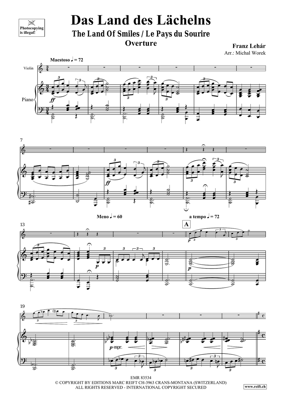 Das Land des Lächelns Das Land des Lächelns Violin Solo scores gallery preview page 4