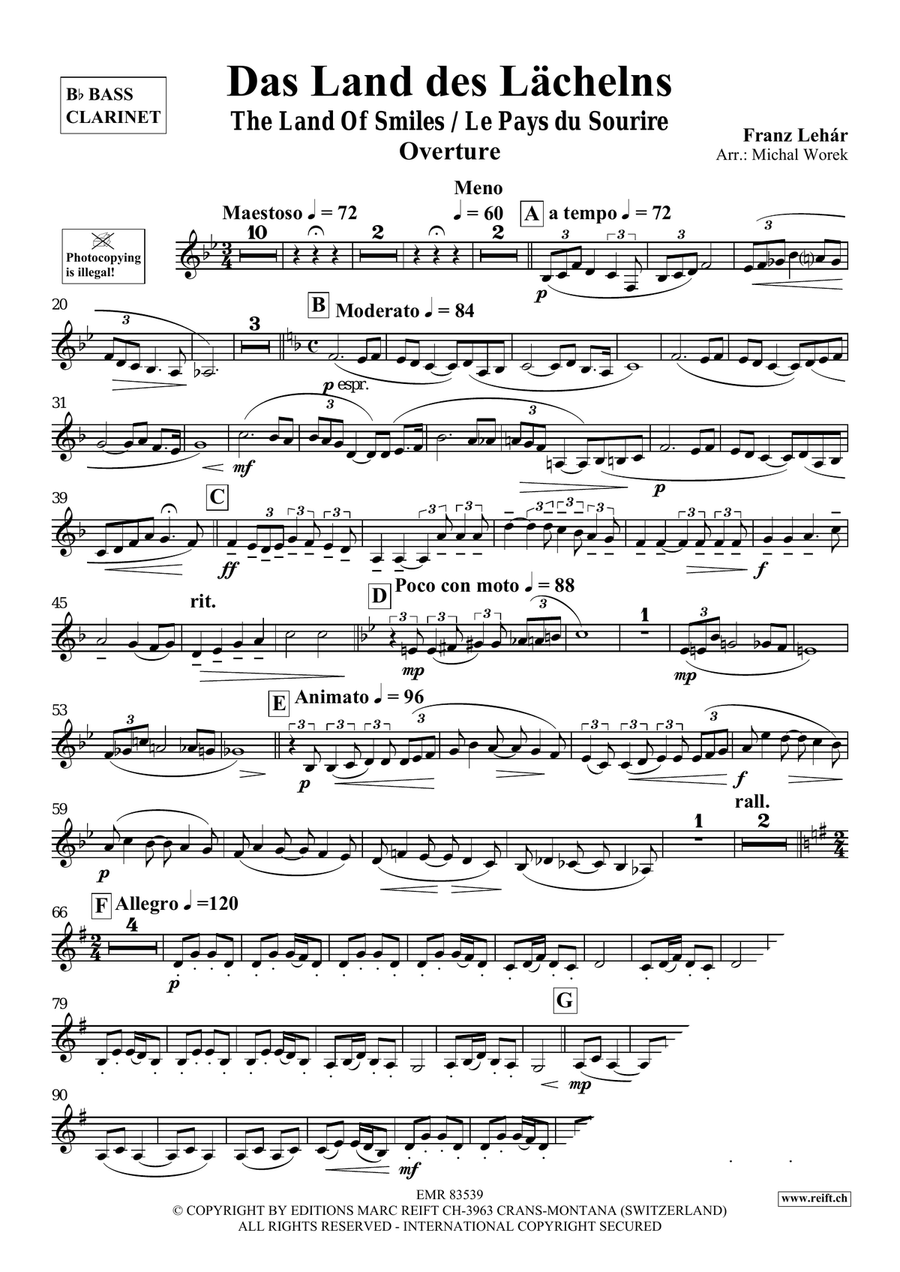 Das Land des Lächelns Das Land des Lächelns Bass Clarinet scores gallery preview page 3