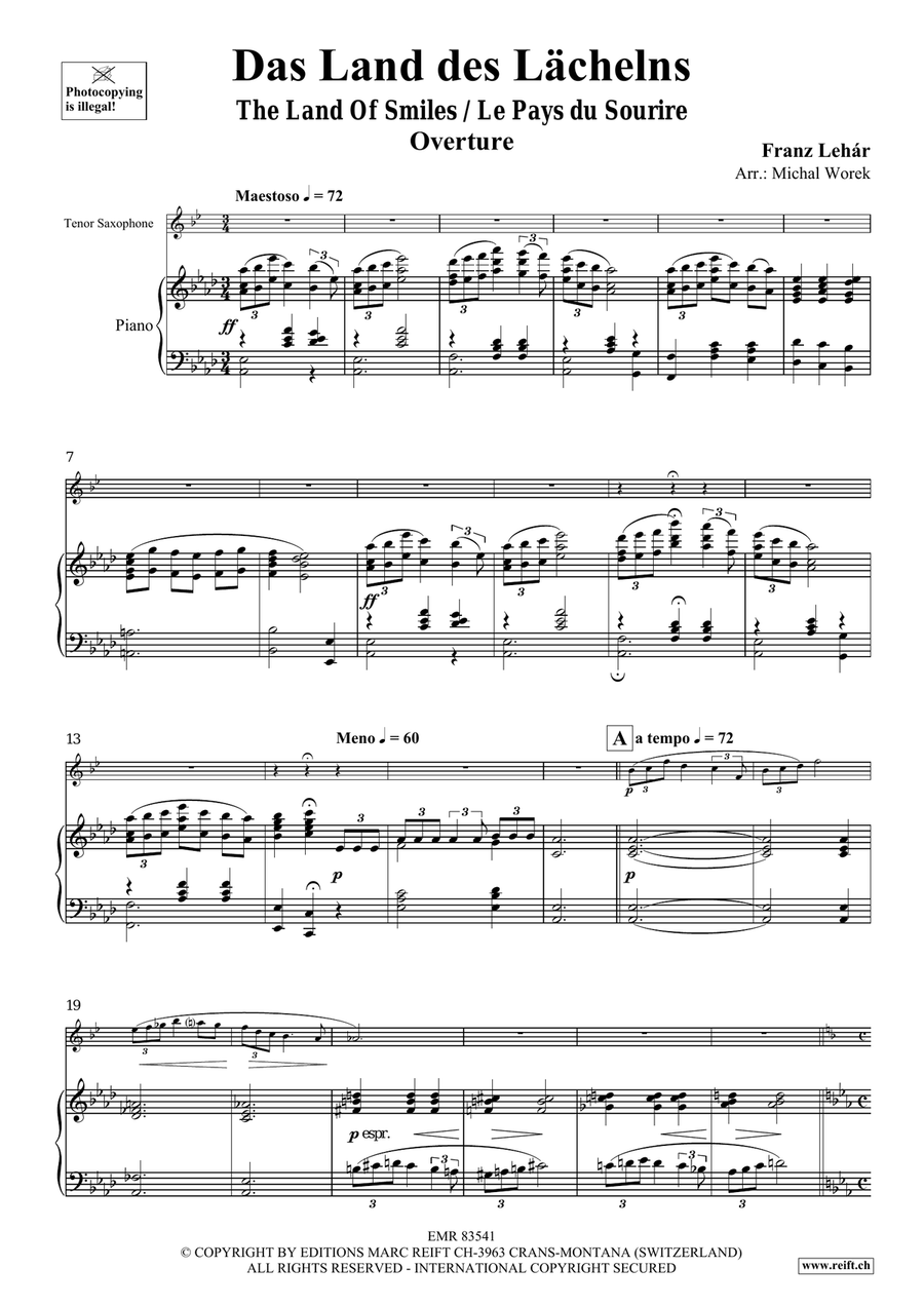 Das Land des Lächelns Das Land des Lächelns Tenor Saxophone scores gallery preview page 4