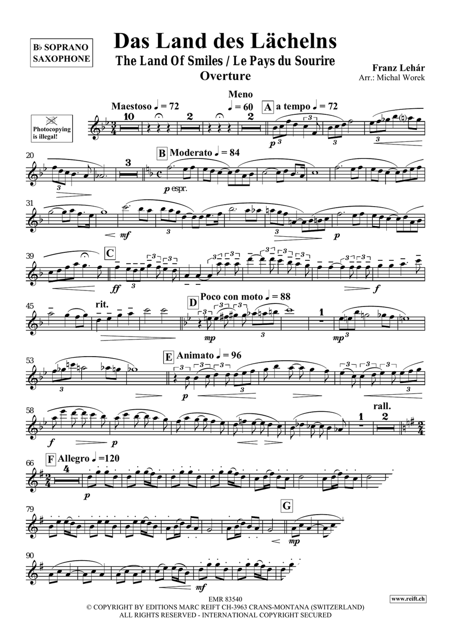 Das Land des Lächelns Das Land des Lächelns Soprano Saxophone scores gallery preview page 3