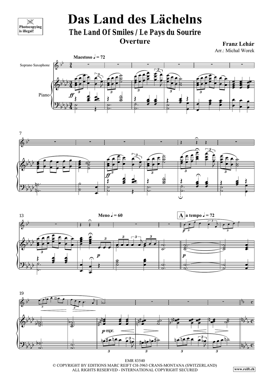 Das Land des Lächelns Das Land des Lächelns Soprano Saxophone scores gallery preview page 4
