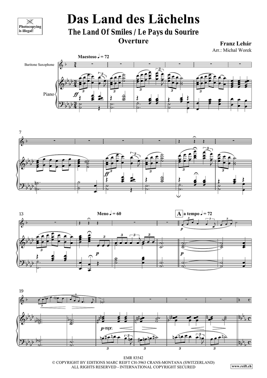 Das Land des Lächelns Das Land des Lächelns Baritone Saxophone scores gallery preview page 4