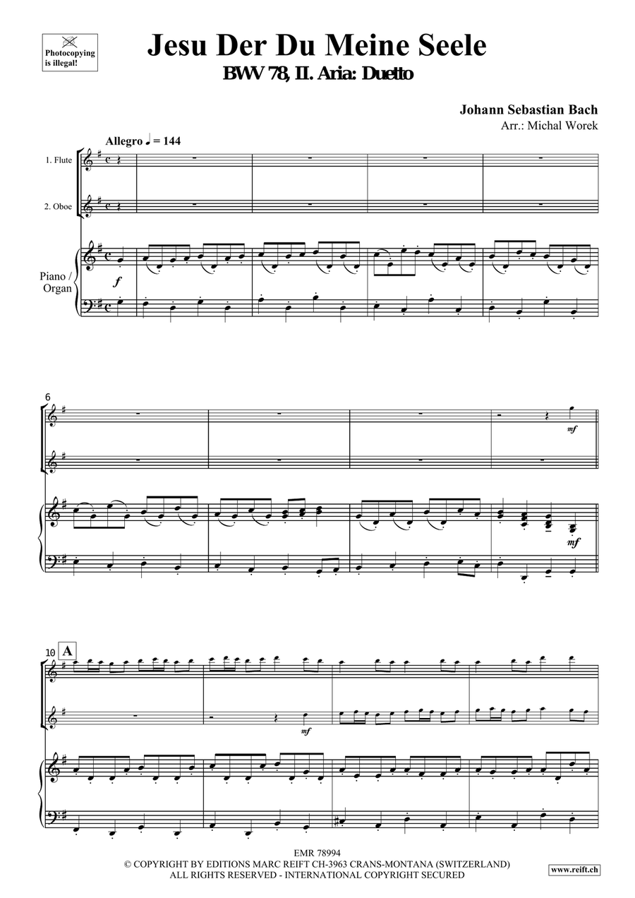 Jesu Der Du Meine Seele Flute scores gallery preview page 3