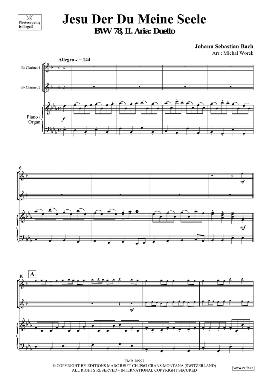 Jesu Der Du Meine Seele Jesu Der Du Meine Seele Clarinet Duet scores gallery preview page 3