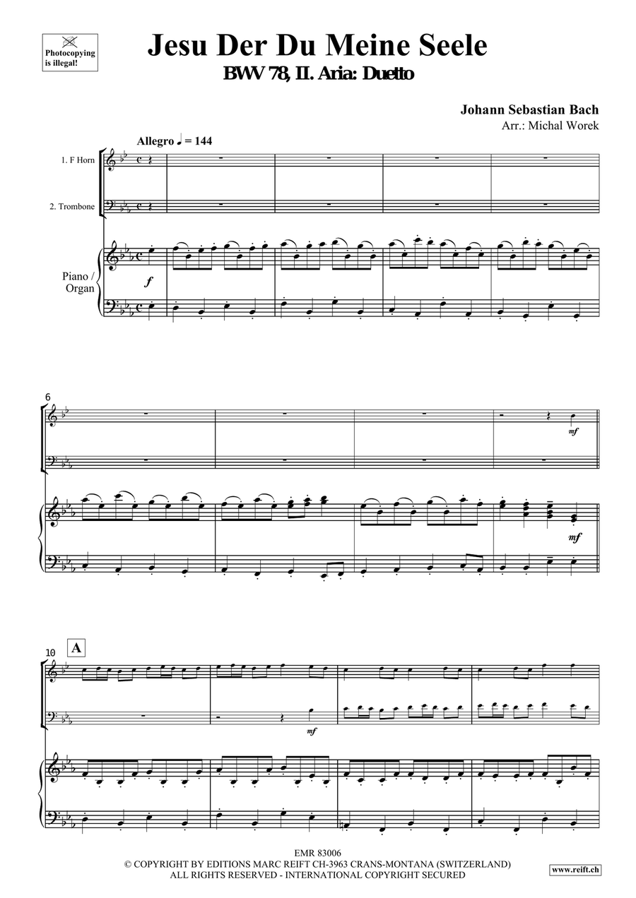 Jesu Der Du Meine Seele Jesu Der Du Meine Seele Horn scores gallery preview page 3