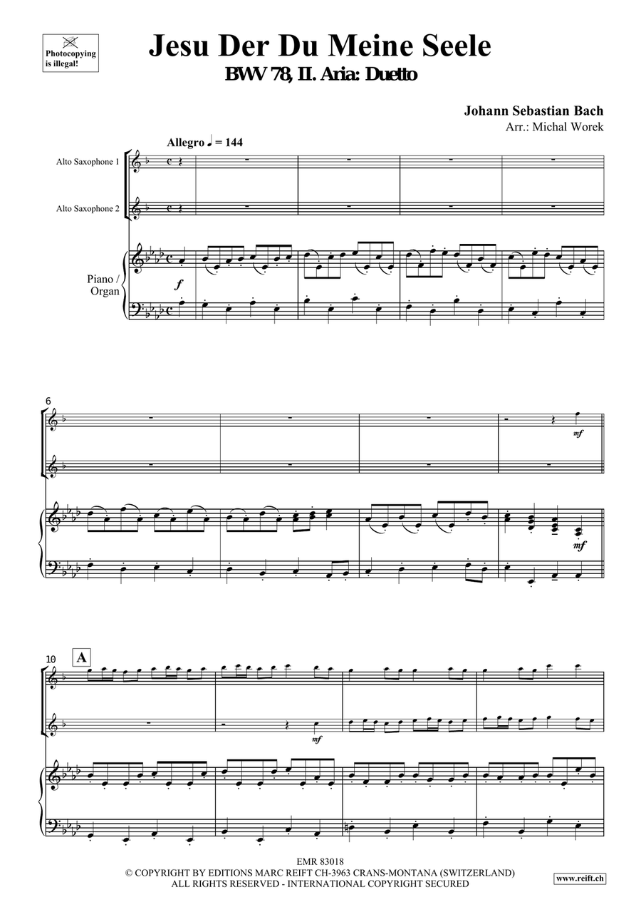 Jesu Der Du Meine Seele Jesu Der Du Meine Seele Alto Saxophone scores gallery preview page 3