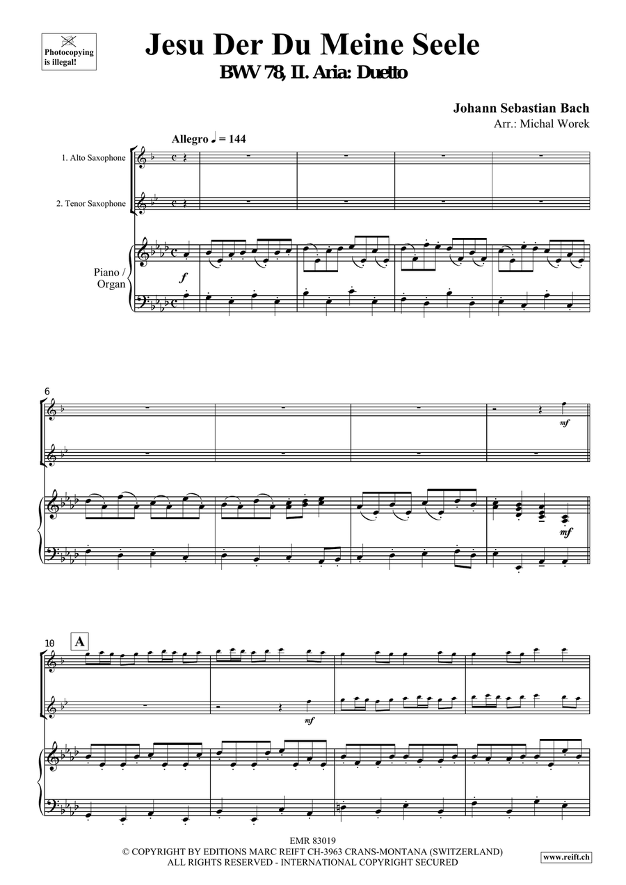 Jesu Der Du Meine Seele Jesu Der Du Meine Seele Tenor Saxophone scores gallery preview page 3