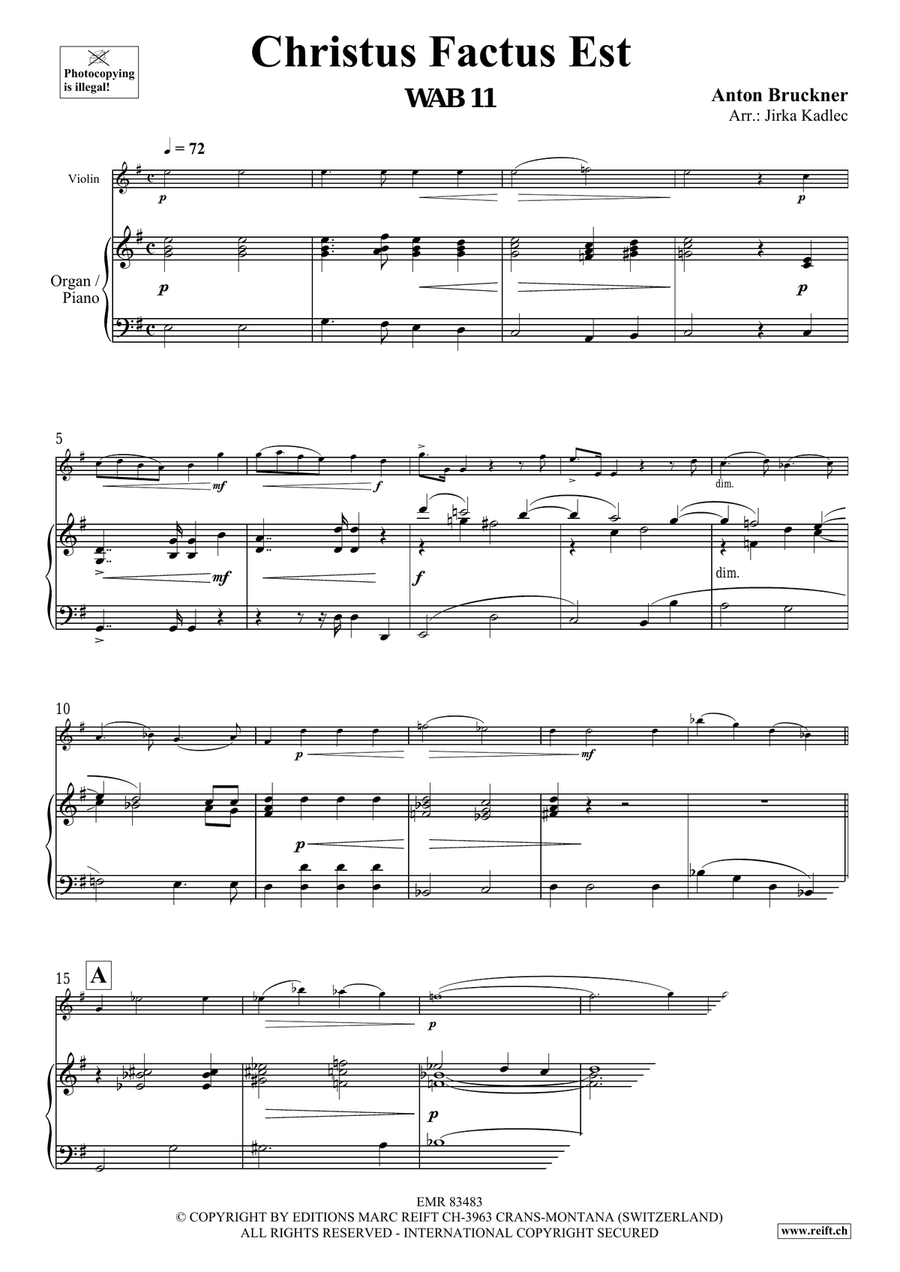 Christus Factus Est Christus Factus Est Violin Solo scores gallery preview page 3
