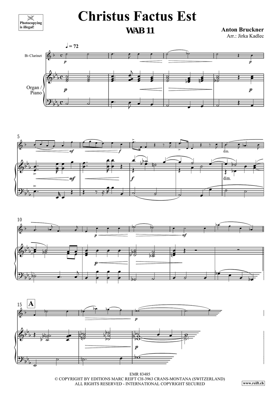 Christus Factus Est Christus Factus Est Clarinet Solo scores gallery preview page 3