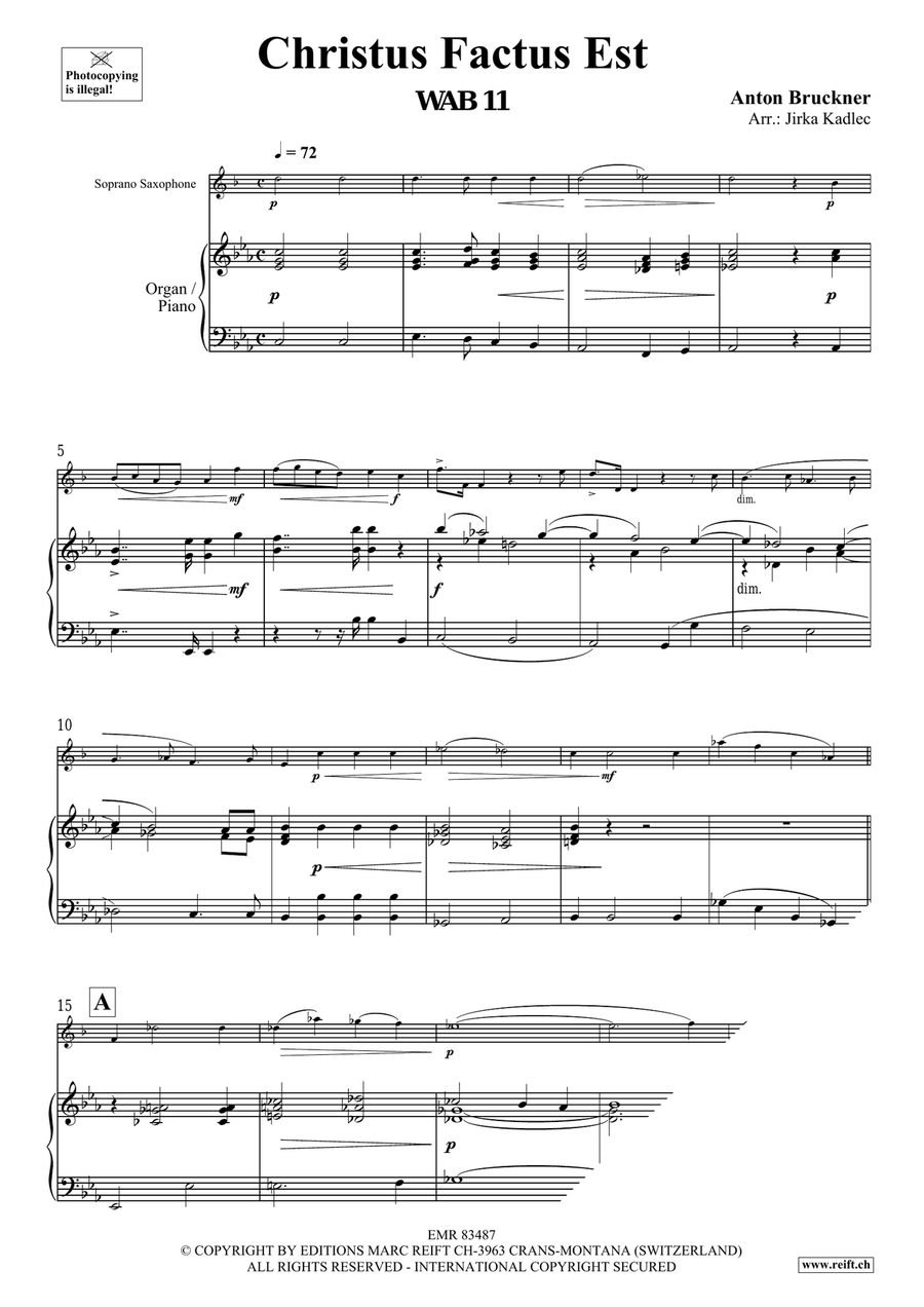 Christus Factus Est by Anton Bruckner Soprano Saxophone - Sheet Music page 3