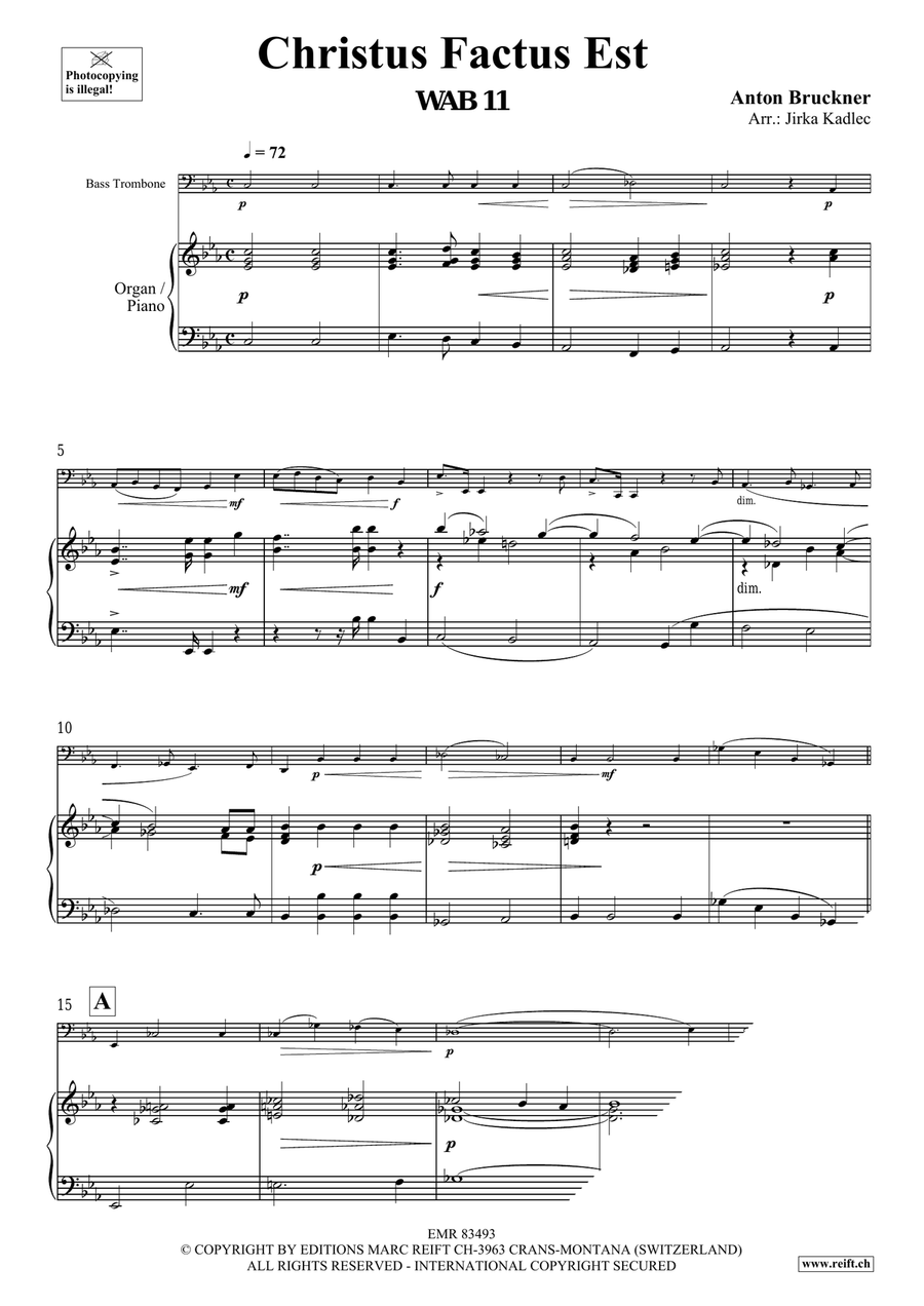 Christus Factus Est by Anton Bruckner Trombone - Sheet Music page 3