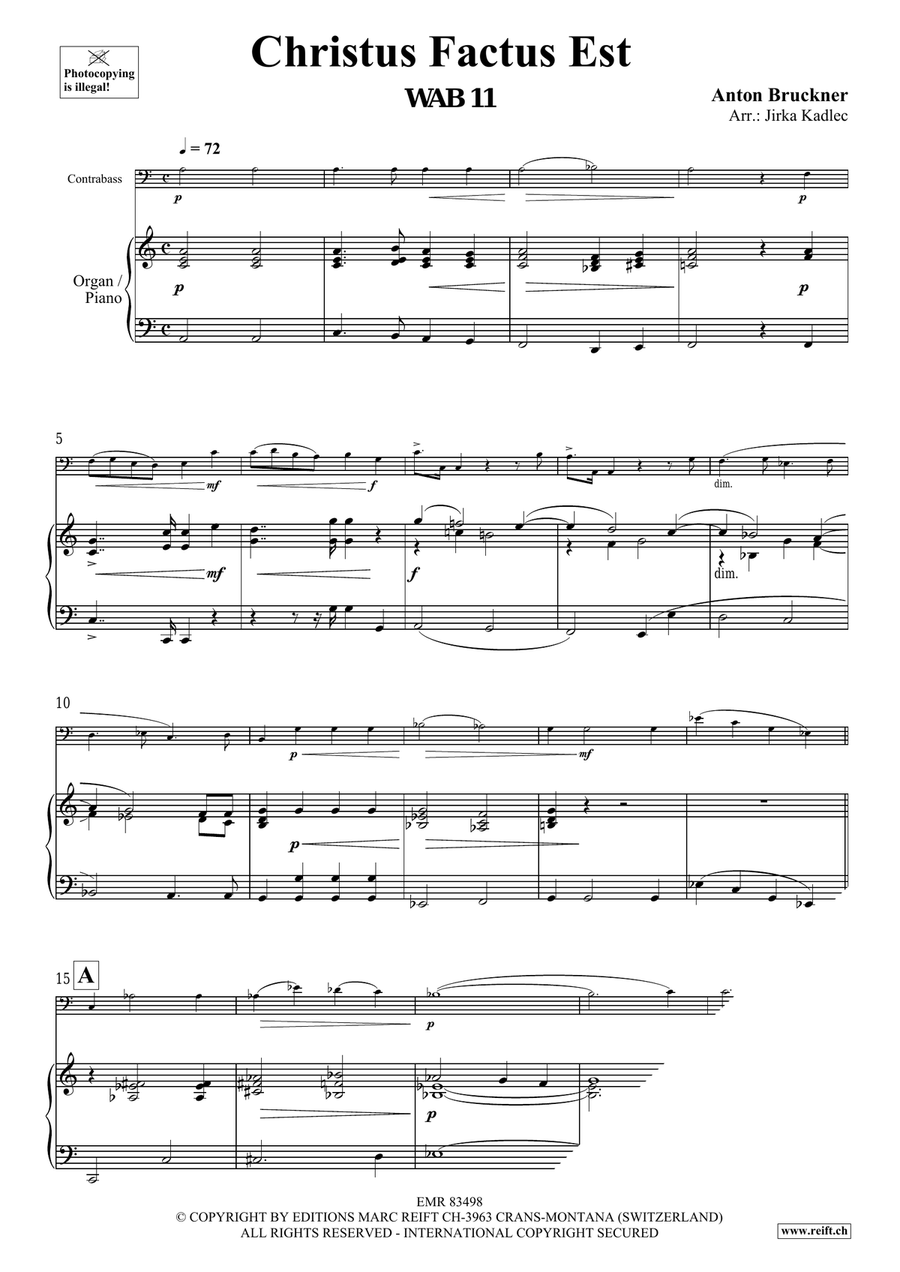 Christus Factus Est Christus Factus Est Double Bass scores gallery preview page 3