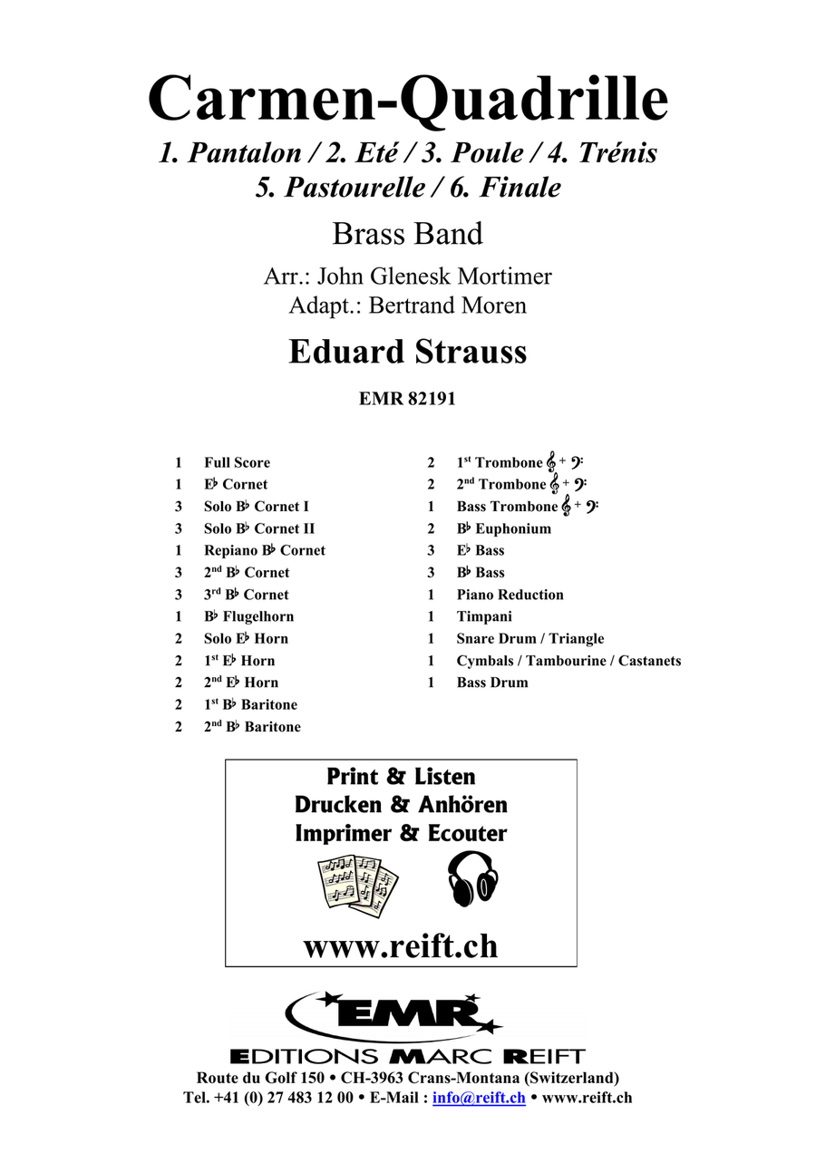 Carmen-Quadrille Carmen-Quadrille Brass Band scores gallery preview page 2