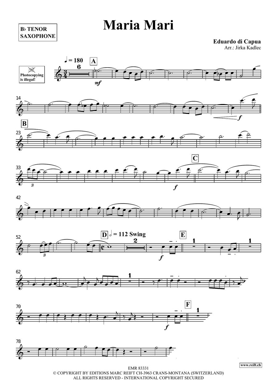 Maria Mari Maria Mari Tenor Saxophone scores gallery preview page 3