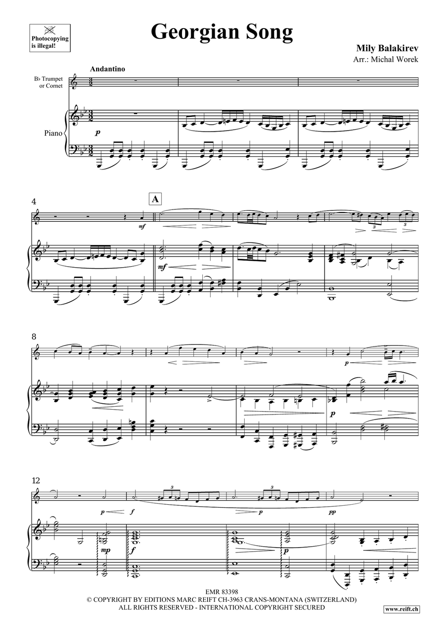 Georgian Song Georgian Song Cornet scores gallery preview page 3